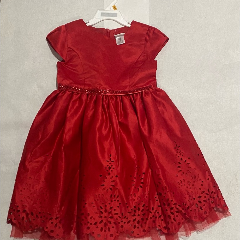 Sweet Heart Rose Size 6 Kids Red Short Sleeve Dress Girls Excellent Condition - Picture 2 of 10